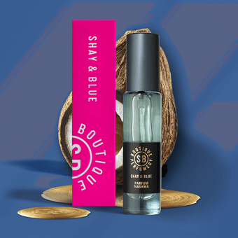 Parfum Nashwa Extract of Parfum 10ml | Rich notes of cacao noir and coconut melt over dark oud wood. | Clean All Gender Fragrance | Shay & Blue