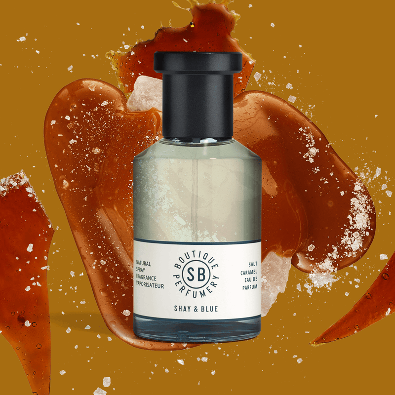 Salt Caramel Fragrance 100ml | Glossy caramel, tonka bean and soft sandalwood meld into deliciously frothy sea salt. | Clean All Gender Fragrance | Shay & Blue